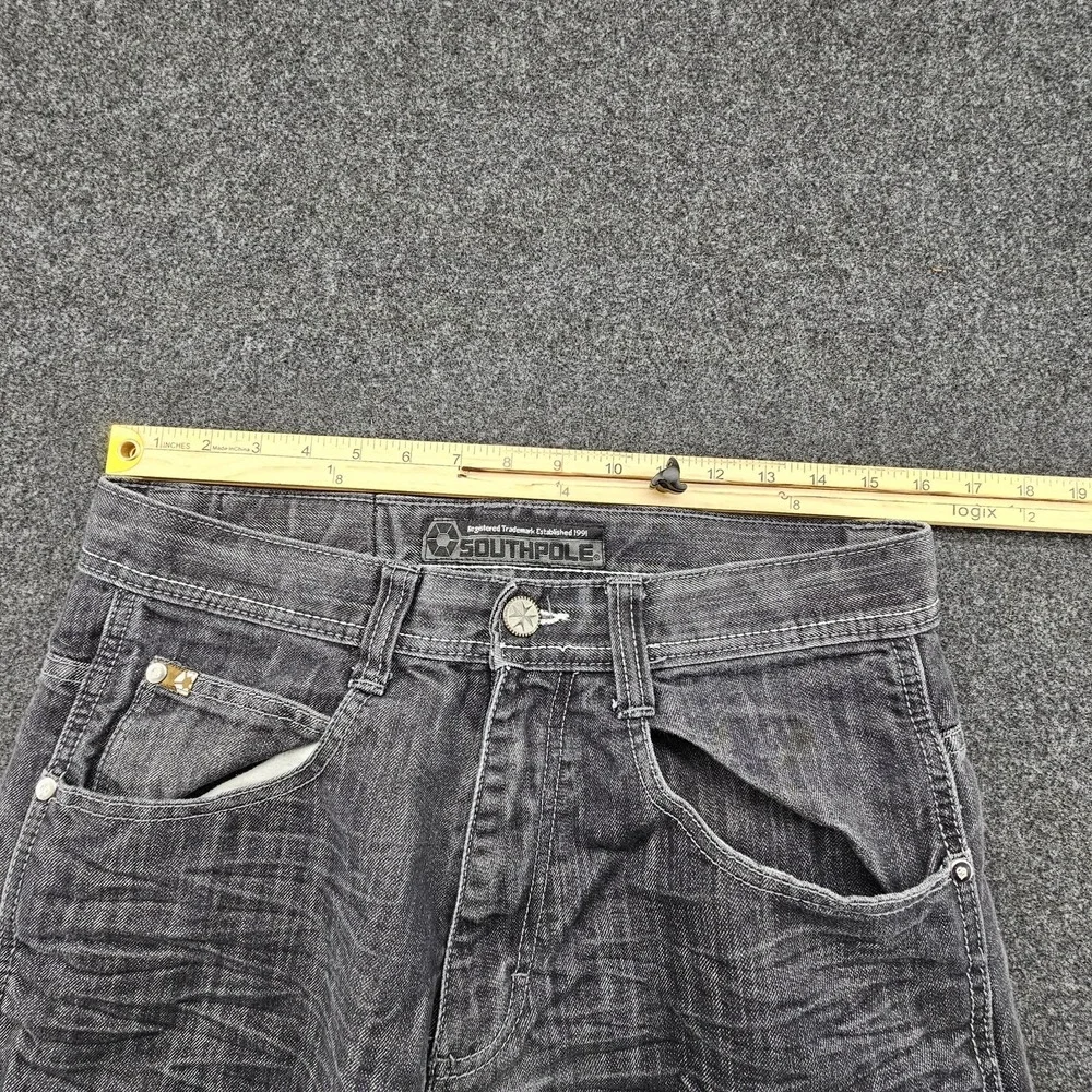 Vintage South Pole Pants Mens 32 Dark Wash Black Grunge Emo Skate Jeans
